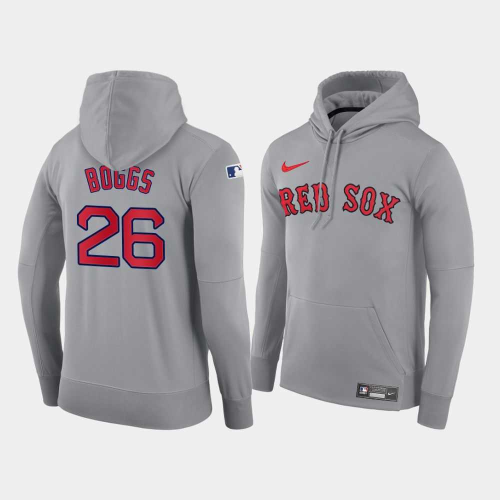 Men Boston Red Sox 26 Boggs gray road hoodie 2021 MLB Nike Jerseys